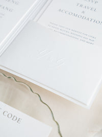 Luxury Letterpress Folder Pocket Invitation | Bali Wedding Venue | Bespoke Commission Y&G