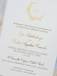 Custom Romantic Wedding Invitation Suite with Vellum | Laguna Beach, California | Bespoke Commission G&M