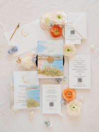 Custom Romantic Wedding Invitation Suite with Vellum | Laguna Beach, California | Bespoke Commission G&M