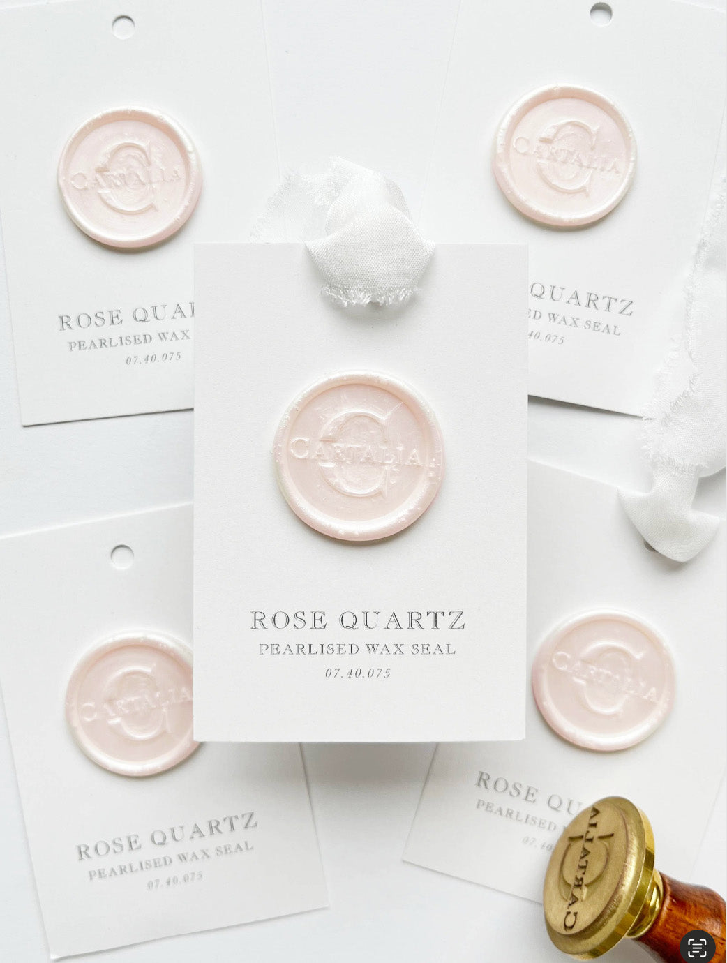 Wax Seal Stamp in Rose Quartz Pearlised