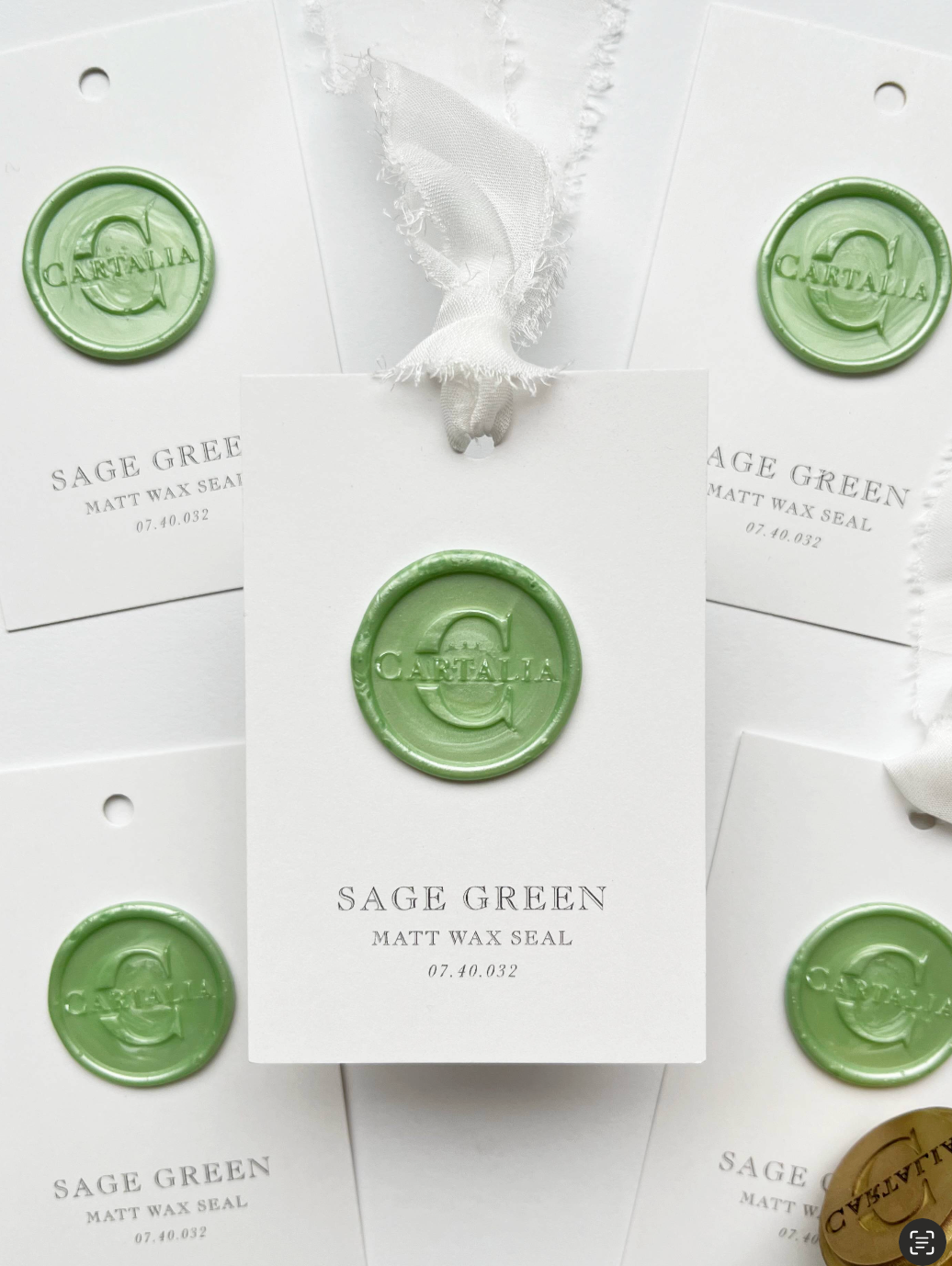 Wax Seal Stamp in Sage Green Pearlised