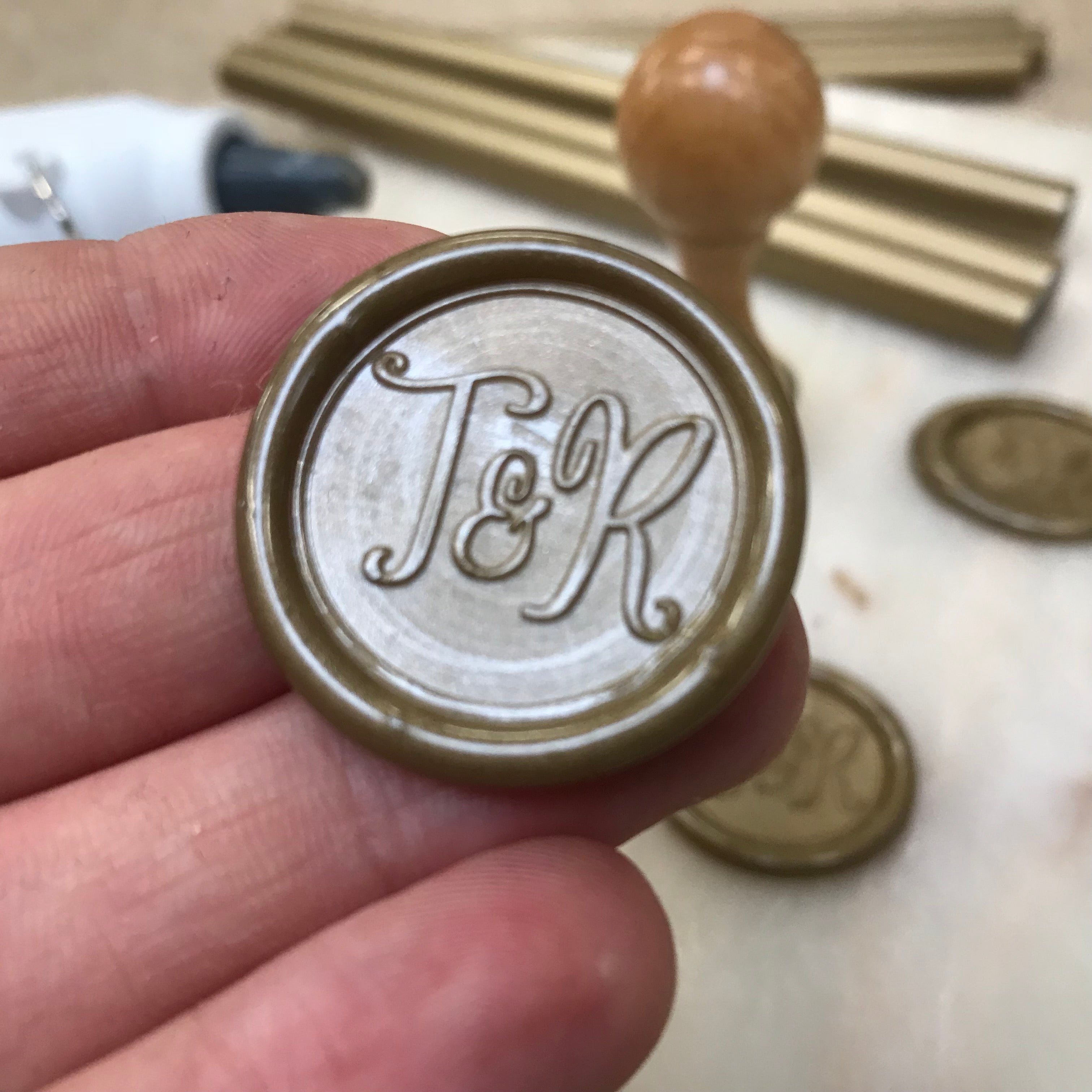 Add On Custom Wax Seal in Any font Motif with Wax Seal Stamp