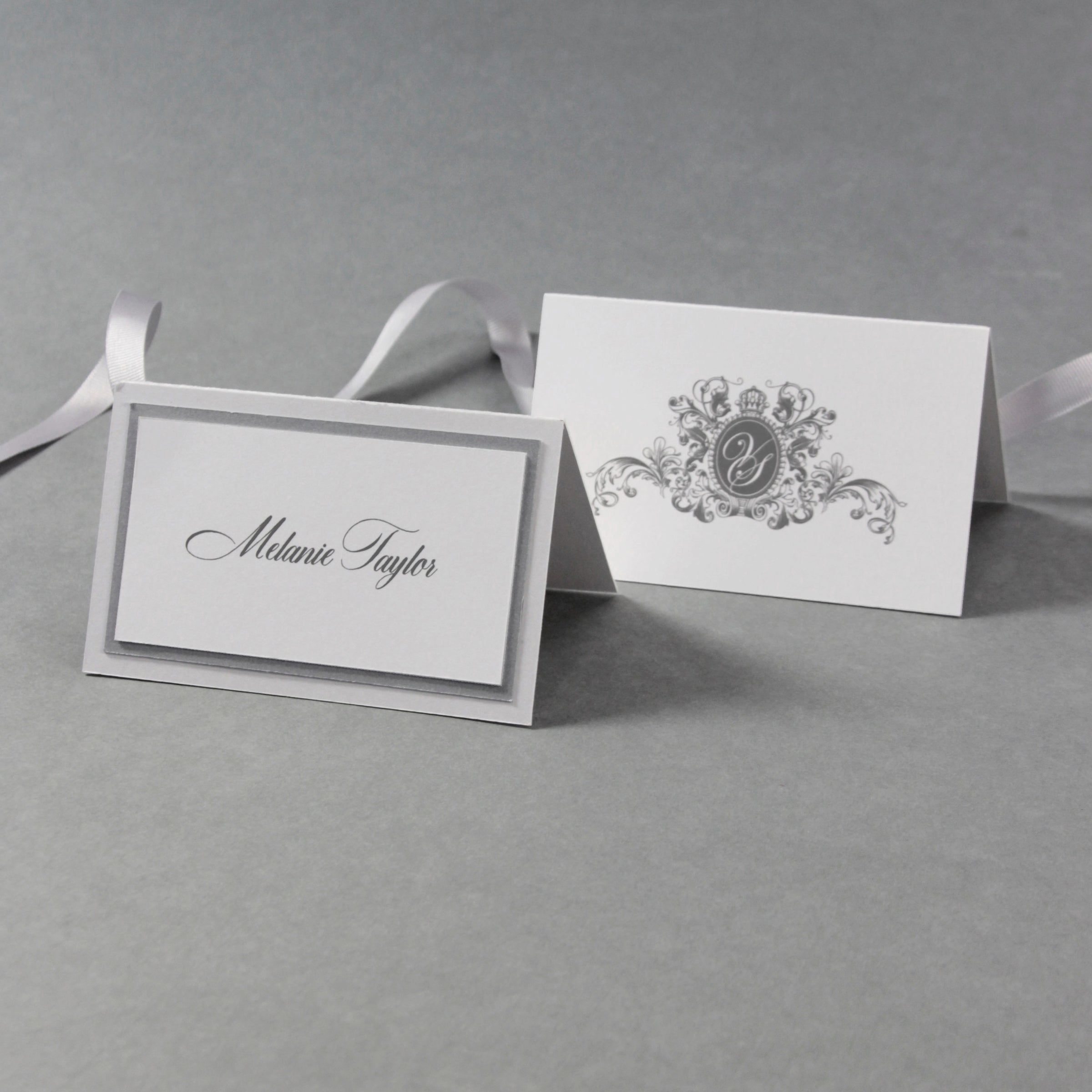 White place card clearance holders